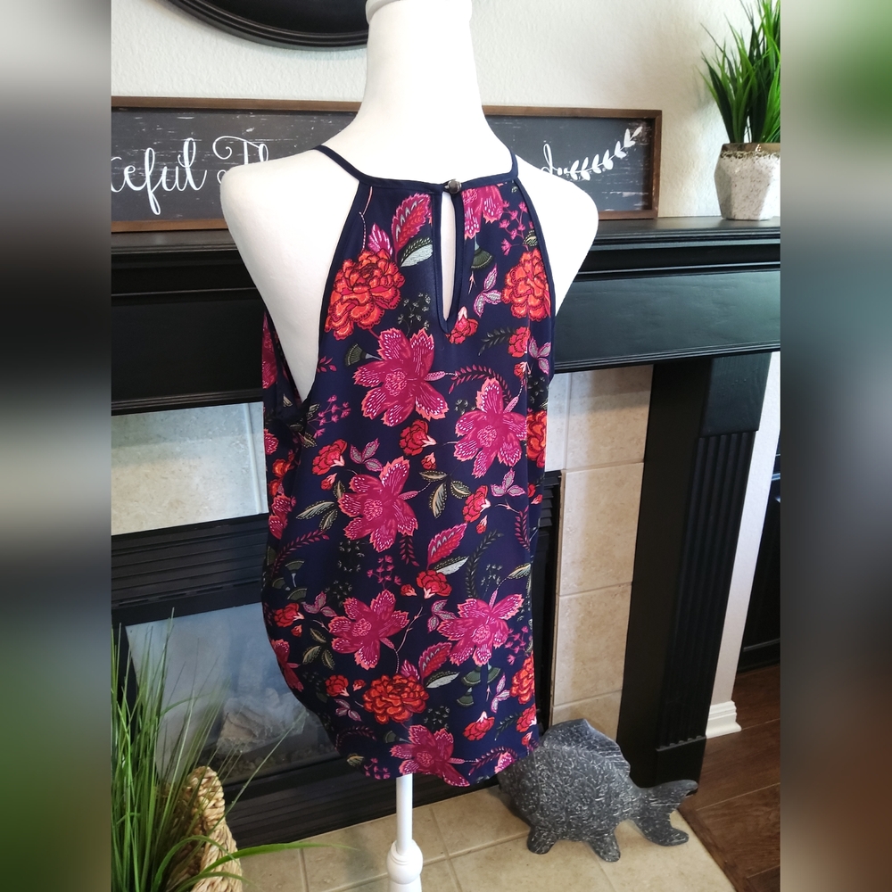 Papermoon Navy and Pink Floral Blouse - Picture 8 of 11